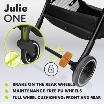 LIONELO Julie One Buggy Pushchair up to 22 kg, Adjustable Backrest and Footrest, Mosquito Net, Leg Warmer, Drink Holder and Transport Bag, Foldable