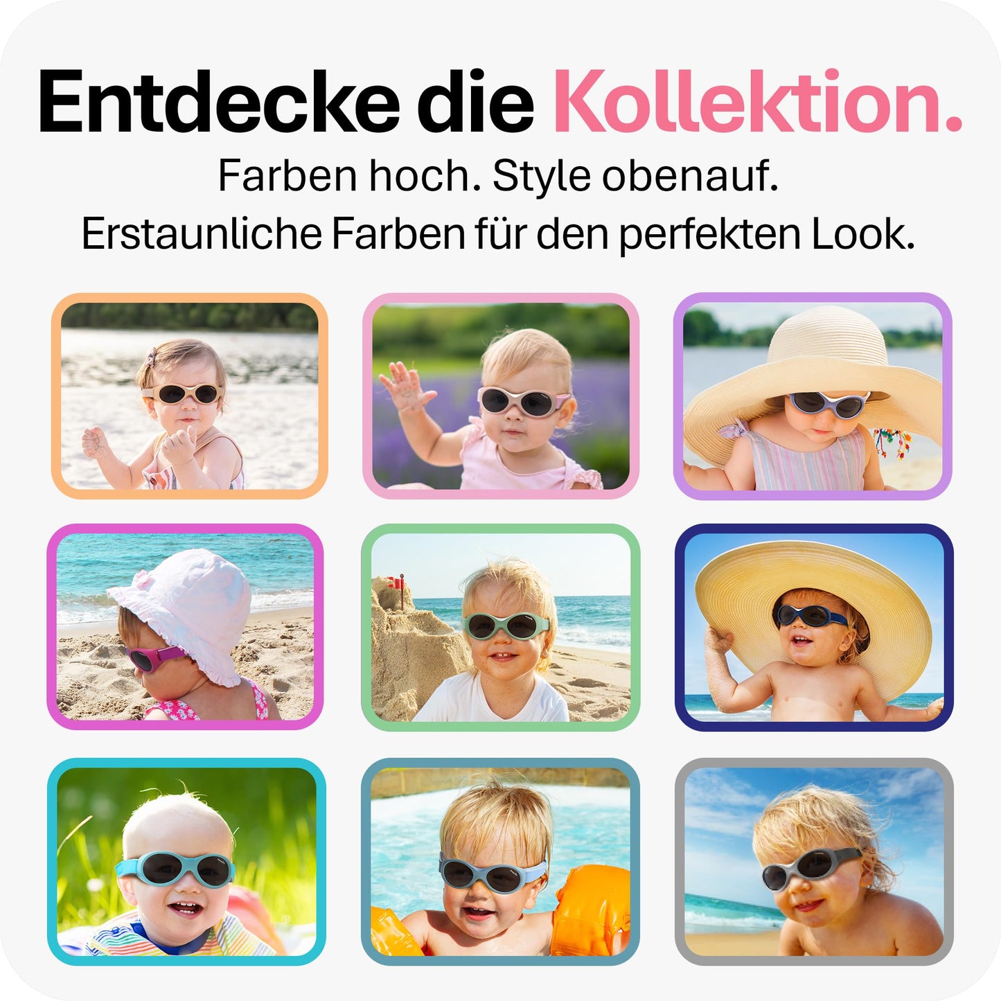 Mausito BABY Sonnenbrille 0-18 Monate Mädchen I VERGLEICHSSIEGER Sonnenbrille Baby 100% UV-Schutz I BIEGSAM & verstellbares Band I Schadstofffrei I Europäisches Design für Kinder gemacht