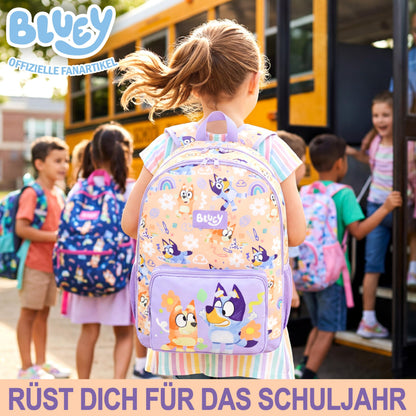 Rucksack Mädchen, Verstellbarer Reisetasche für Schule und Reise, Gepolsterte Schulrucksack mit Zwei Schlüsselanhänger, Geschenke für Kinder (Multi Squishmallows)