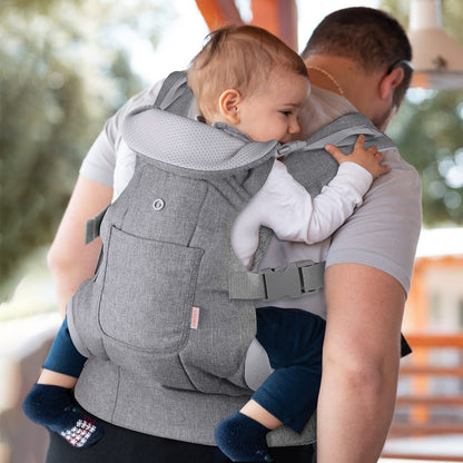 GAGAKU Babytrage für Babys Kleinkinder 0-36 Monate, Einfach zu Tragen Gesicht in Gesicht nach Vorne und Hinten Tragen für Kinder - Grau
