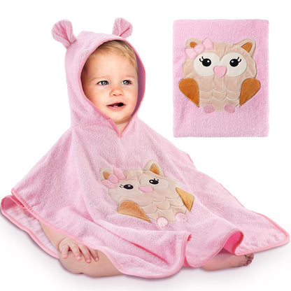 Yosemy Kapuzenhandtuch Baby - Oeko TEX - Baby Handtuch Kapuze 100% Baumwolle Badeponcho Kinder Babyhandtuch mit Kapuze Weich & Super Saugfähig 0-3 Jahre-Bär