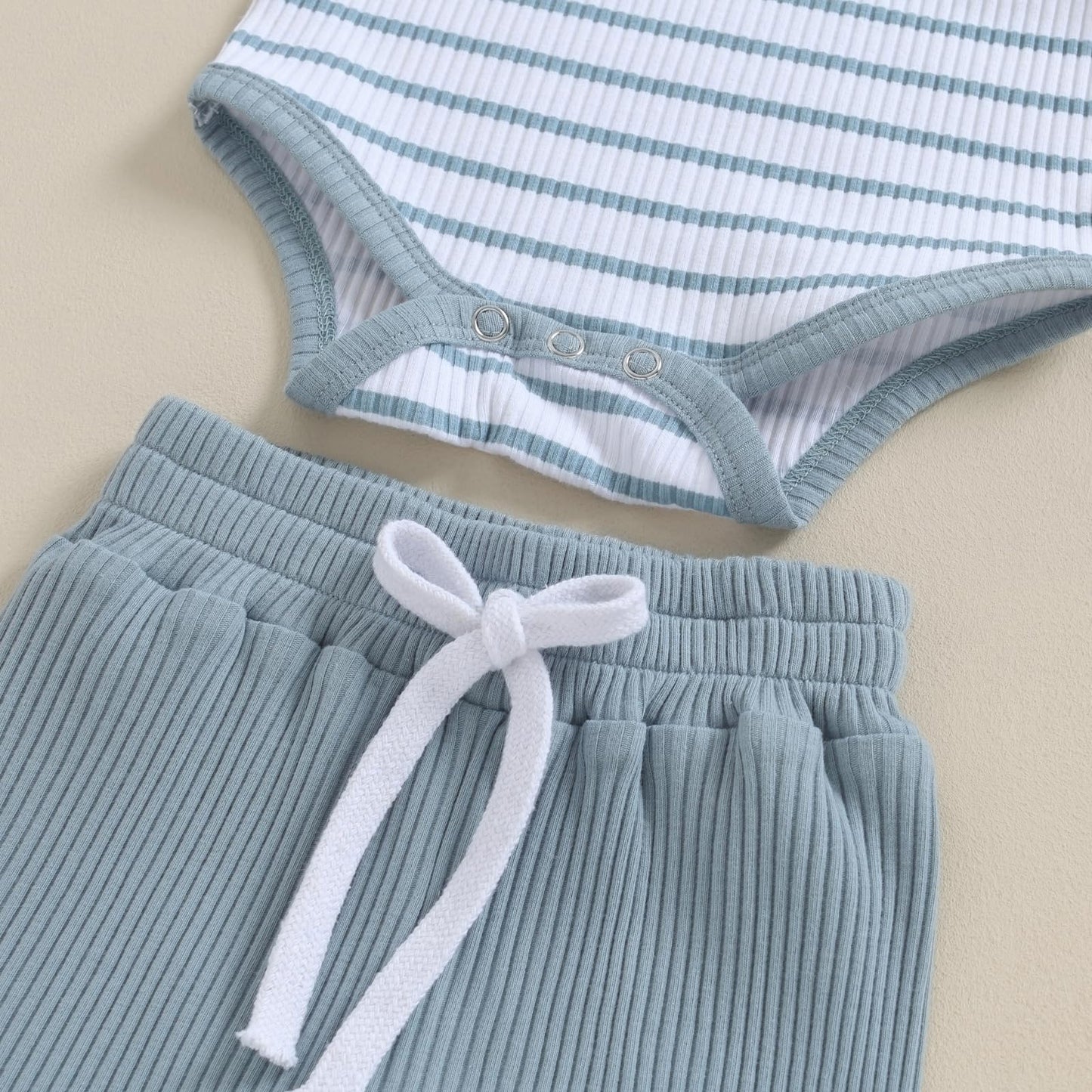 Baby Jungen Kleidung Gestreifter Body Strampler Langarm Top + Hose + Hut Baby Kleidung Set Baumwolle Weiche Kleidung Set für Neugeborene Kleinkinder 0-18 Monate