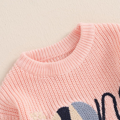 L&ieserram Baby Mädchen Jungen 1. Geburtstag Gestrickt Pullover Jumper Langarm Strickpullover Pulli Kleinkinder Kleidung Outfit Knitted Sweater 1 Jahr