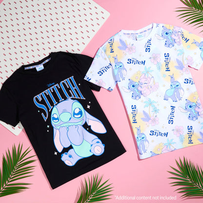 Disney Stitch T Shirt Mädchen Teenagers mit Rundhalsausschnitt 2er Pack Farbenfrohe T-Shirt Kinder Set Geschenke für Mädchen
