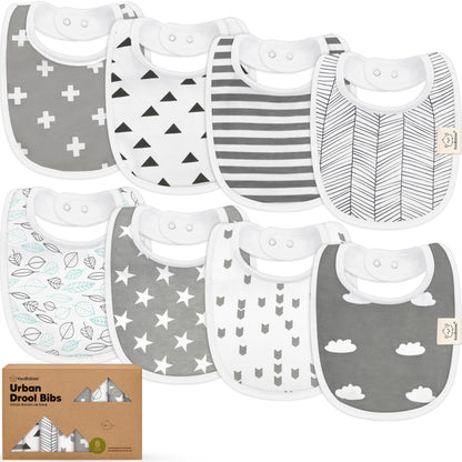 Baby Bibs for Boys &amp; Girls - 8-Pack Organic Cotton Teething Bibs - Baby Bibs for Girls &amp; Boys - Large Bibs for Infants, Toddlers (Wilderness) 