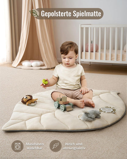 Blissful Diary Spielbogen Baby, Übergroßes Blattförmiges Spieldecke Baby Gym Activity Decke mit 6 Abnehmbare Spielzeuge, krabbeldecke Unverzichtbare Babygeschenke, Waldgrün