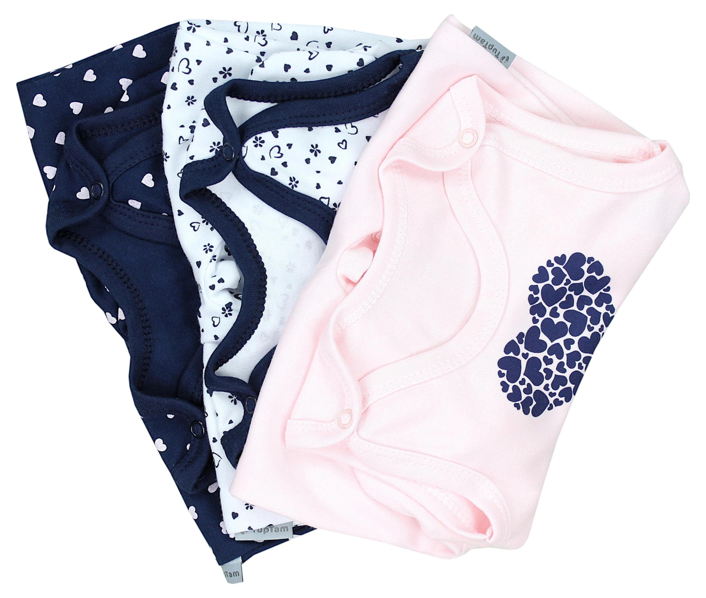 TupTam Baby Mädchen Strampler mit Fuß 3er Pack