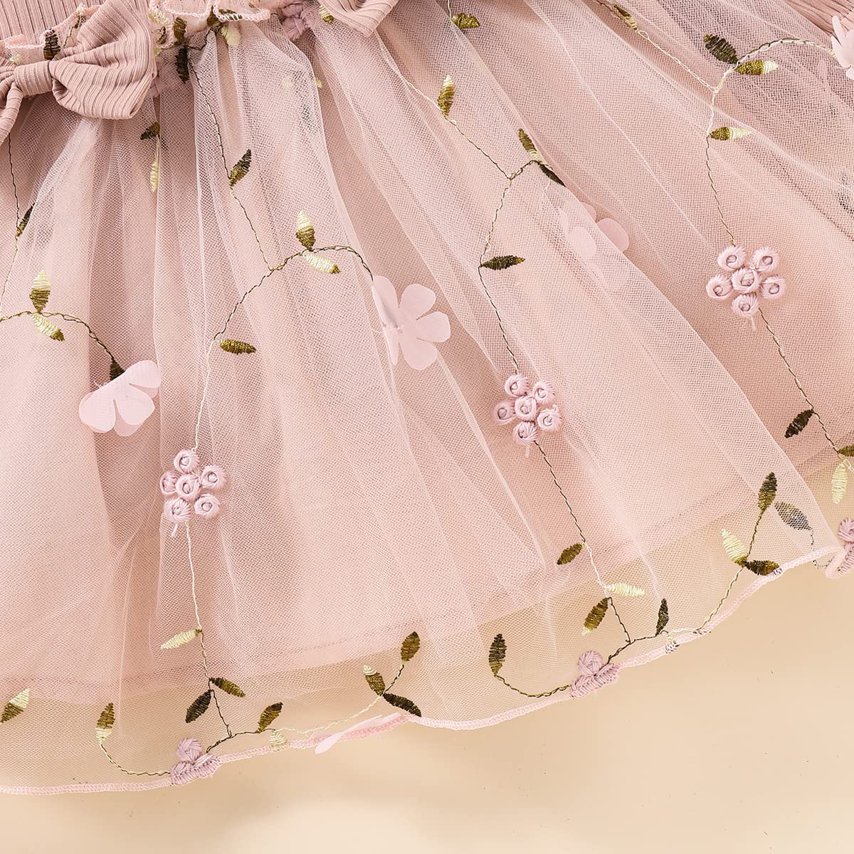Kleinkind Baby Mädchen Kleidung Set Langarm Rüschen Gänseblümchen Gedruckt Tüll Tutu Rock Ein Stück Strampler Kleid Herbst Outfit