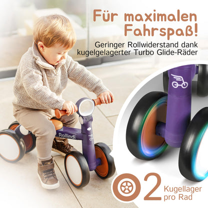Rollindi Kinder Laufrad ab 1 Jahr [Mitwachsend] Kippsicher Leicht Lauflernrad Baby Fahrrad Rutschauto Jungen und Mädchen von 12-36 Monate | Neues Modell, Blau - Meloni2