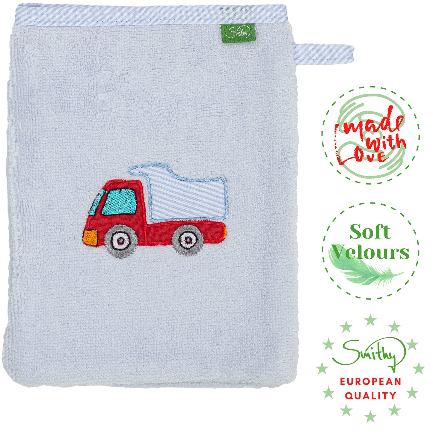 Smithy Baby Elephant Face Cloth, 100% Cotton Terry Towelling, Wash Mitt Children, Boys and Girls, Gift for Birth