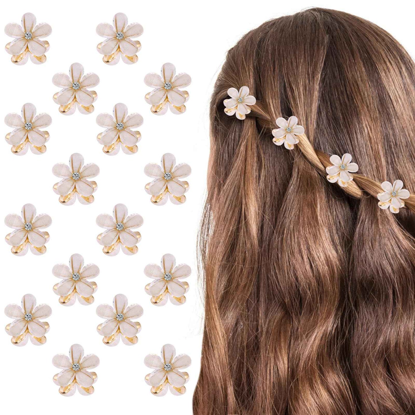 cobee Small Diamond Hair Clip Pearl Small Hair Clip Hair Accessories for Women Girls Birthday Party Wedding Party Photo Cute Clips Beach Flowers 2 cm
