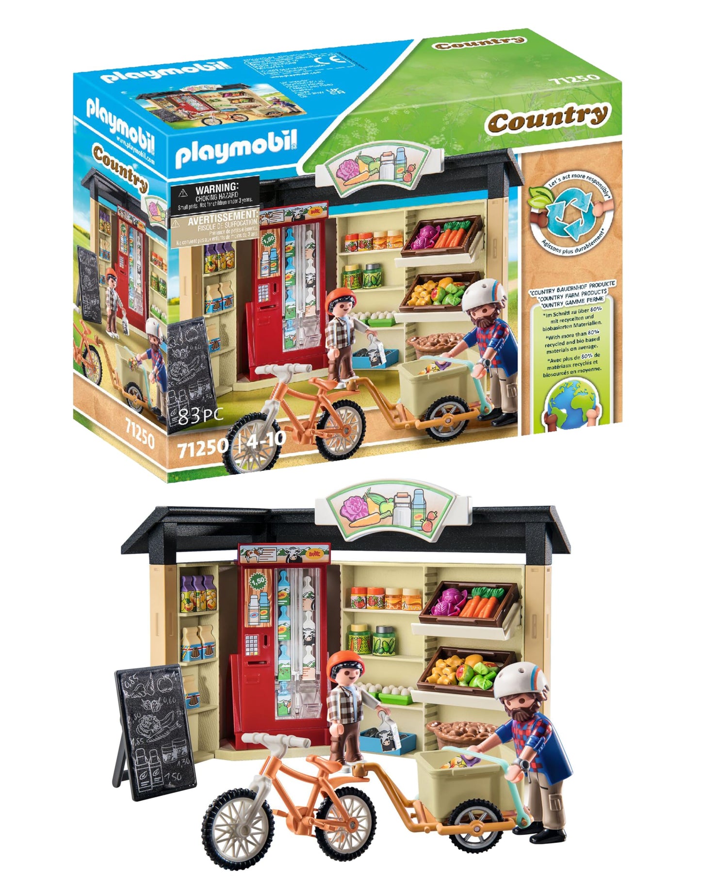 PLAYMOBIL Country 71441 Gemütliches Bauwagencafé, spielerisches Lernen mit liebevoll gestaltetem Bauwagen, detailreicher Austattung und einem Gänseteich, nachhaltiges Spielzeug für Kinder ab 4 Jahren