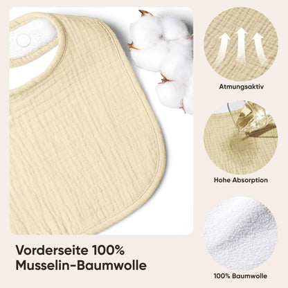 Bearmoss Lätzchen Baby Musselin Sabberlätzchen für Babys, 100% Baumwolle Quadratische Halstuch Baby Verstellbare Babylätzchen Weiche Sabberlätzchen für Junge und Mädchen,8 Stück