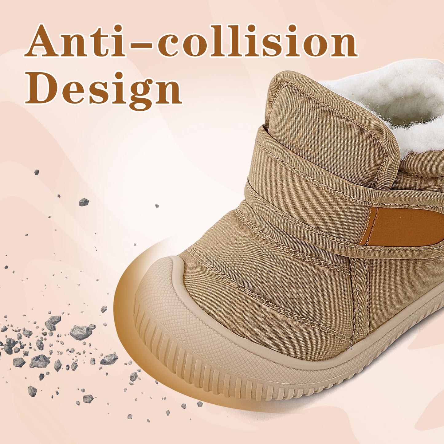 1-5 Years Baby Boys Girls Boots First Walking Shoes Toddler Winter Boots Warne Fur Lined Winter Shoes