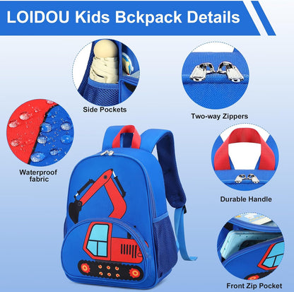 Kinderrucksack Jungen Kinder Rucksack Tagesrucksack Vorschulrucksack Kindergartentasche Schulrucksack für Schule Kita 38cm 3-8Y