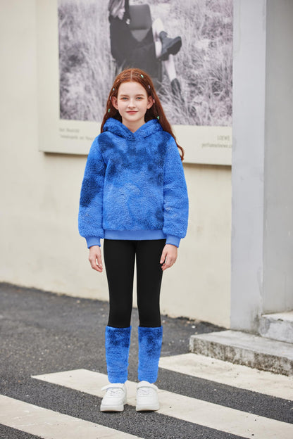 Arshiner Girls' Clothing Sets Winter Children's Hoodie with Leggings Set Warm Cuddly Padded Clothing Two Piece Outfits for Girls 5-14 Years