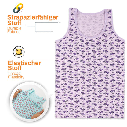 LOREZA ® 5 Mädchen Baumwolle Unterhemden Tank Top Kinder - Gr. 92-170