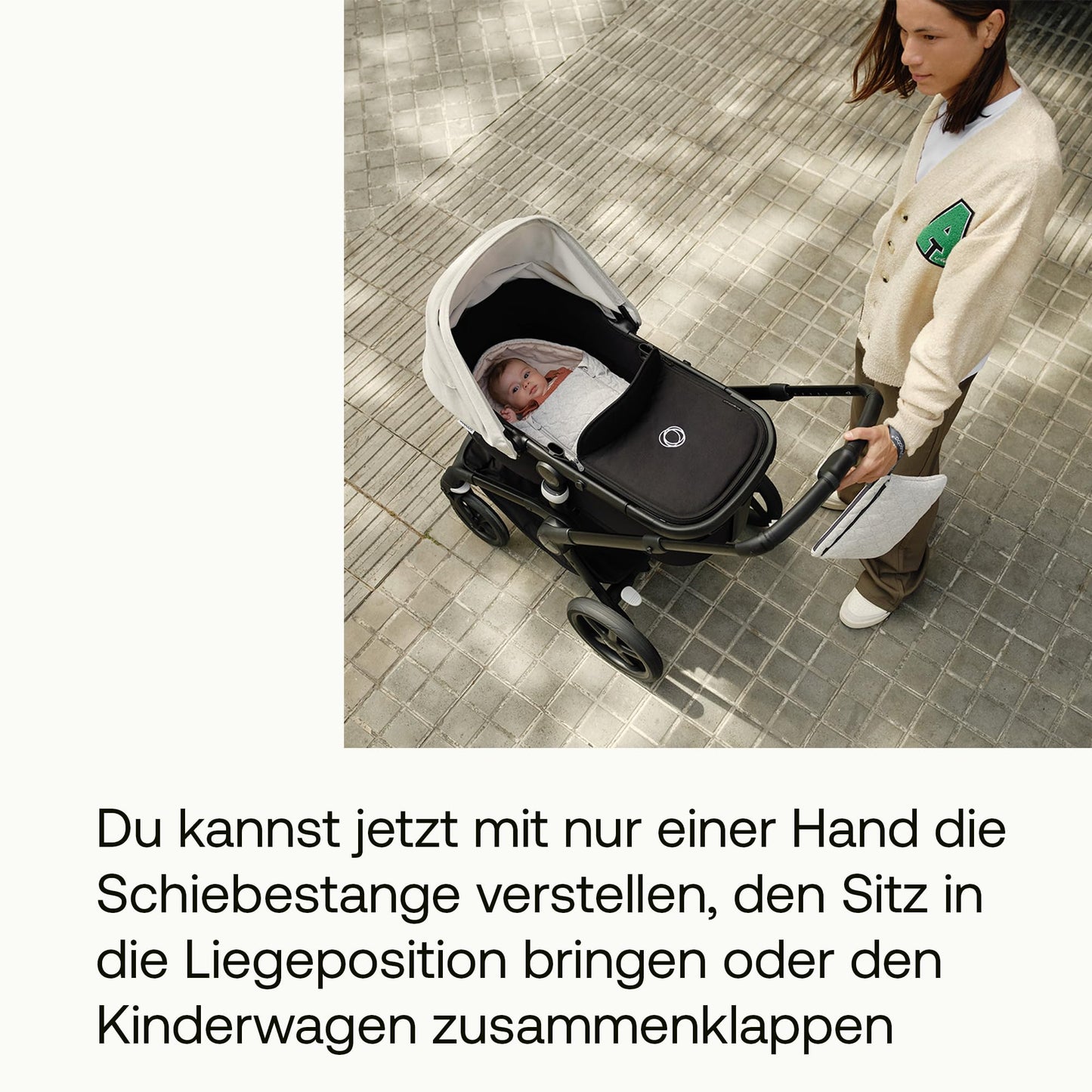 Bugaboo Fox 5, 2-in-1 Kinderwagen für jedes Gelände, mit Liegewanne und ausziehbarem Kleinkindsitz, einfach zu manövrieren und Ein-Hand Faltung, Fahrgestell in Schwarz und Sonnendach in Forest Green
