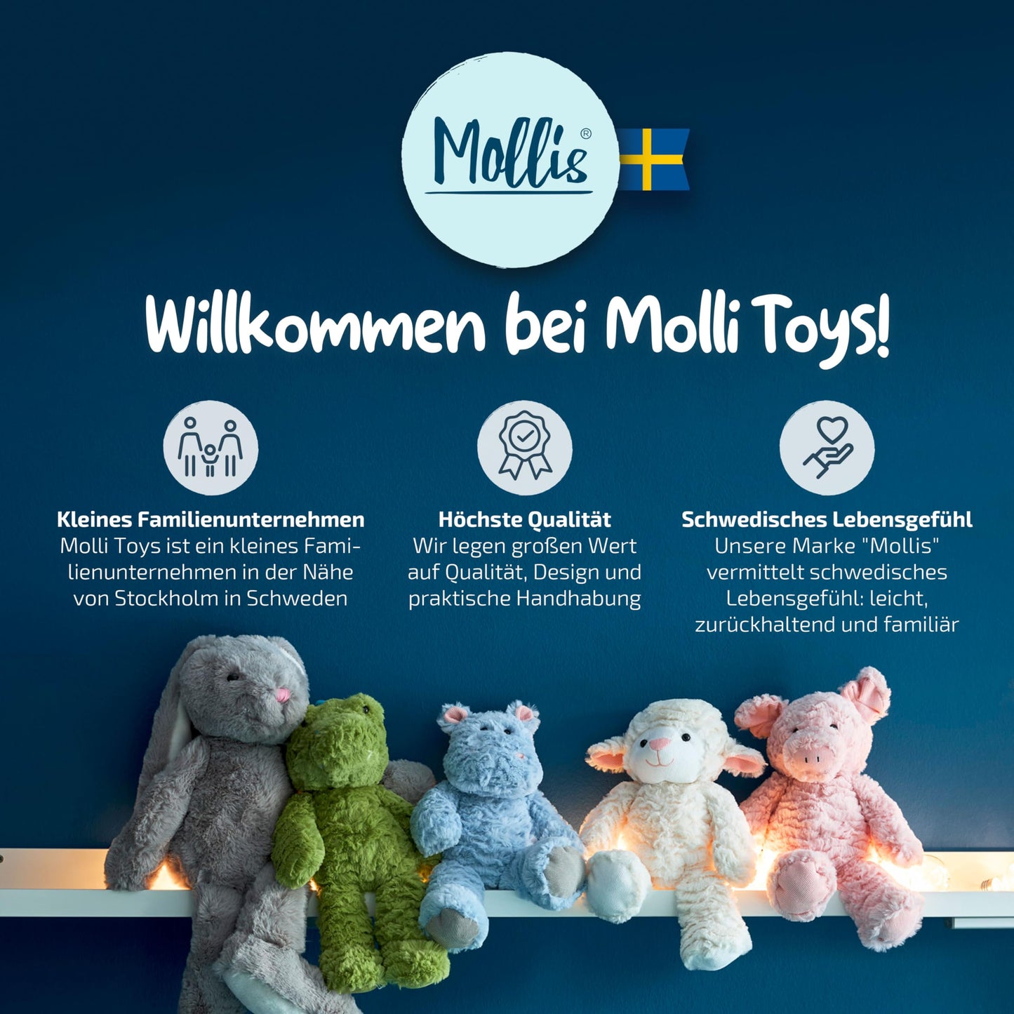 Mollis Kuscheltier - Kuschelkatze - 20 cm - Plüschtier-Katze - Kinder-Kuscheltier - weiches Stofftier für Kinder und Babys (Orange)