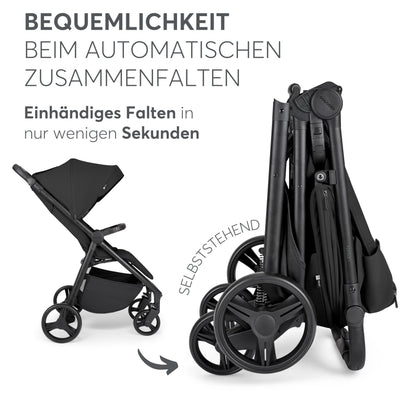 KikkaBoo Reisebuggy Kinderwagen URBAN, Buggy mit Liegefunktion ab Geburt bis 22 kg, Klein Zusammenklappbar, Leicht, EVA Räder mit Federung, Höhenverstellbarer Griff, Beige