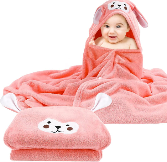 Kaisibum Baby Handtücher Kapuze,70X140 cm Babyhandtuch Mit Kapuze,Babybadetücher Korallenvlies Kinderhandtüch Badehandtüch Handtücher für Babybaden