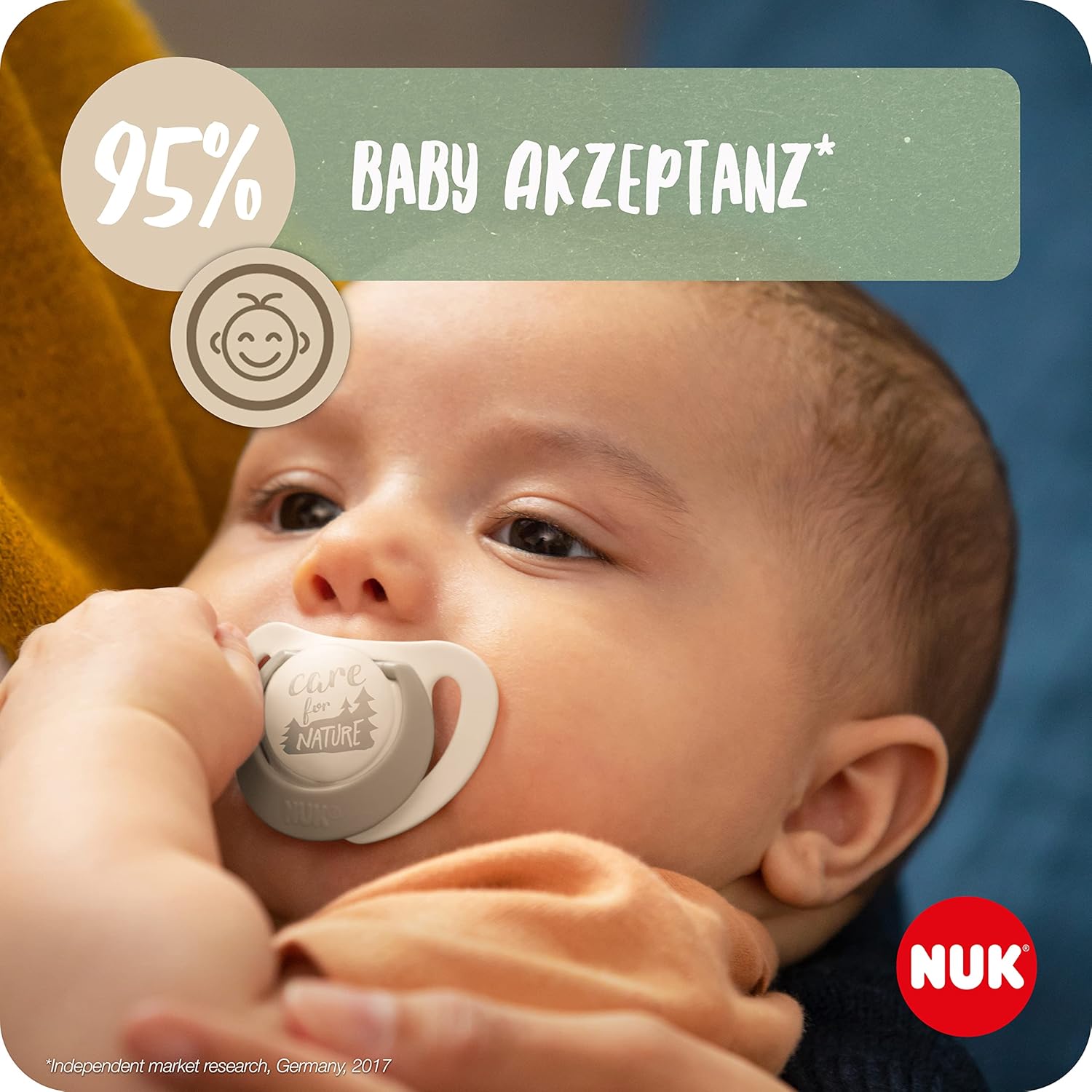 NUK for Nature Start Set Babyflasche und Schnuller, 0−6 Monate, 100 % natürliche Rohstoffe, 2 x Flaschen (150 ml + 260 ml), 2 x Schnuller aus Silikon, BPA-frei, 4 Stück - Meloni2