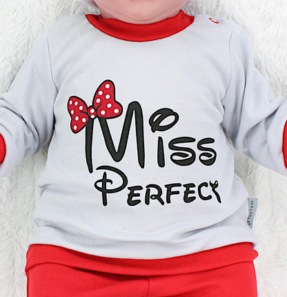 Baby Mädchen Langarm Shirt mit Print Saying Baby Hose Baby Kleidung 2-teiliges Set