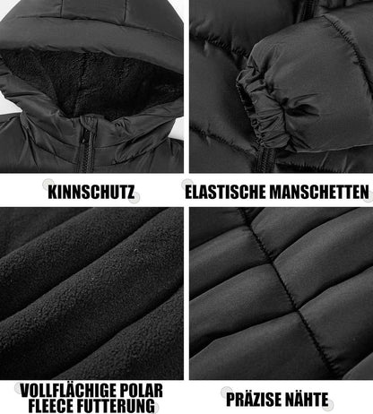 Sunny Sprout Winter Jacket with Hood for Toddlers, Heavy-Lined Puffer Jacket for Girls with Windproof Sleeves