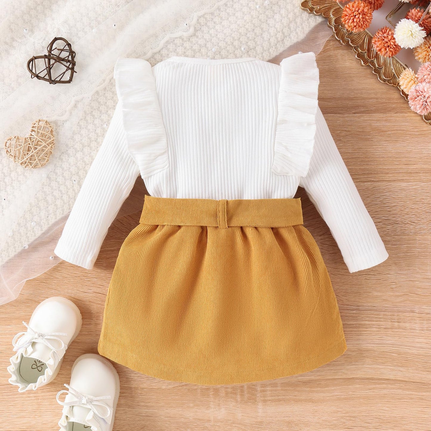 Geagodelia Baby Girl Clothing Outfit Baby Clothing Set Long Sleeve Top + Skirt Newborn Soft Baby Set Two Piece 