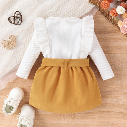 Geagodelia Baby Girl Clothing Outfit Baby Clothing Set Long Sleeve Top + Skirt Newborn Soft Baby Set Two Piece 