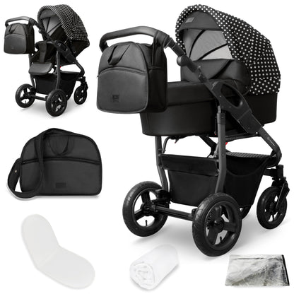 Bergsteiger Capri 3-in-1 Combination Pushchair - Baby Carrier, Sports Seat & i-Size Baby Seat, Pneumatic Tyres, Suspension, Height-Adjustable Handle, Foldable, Accessories