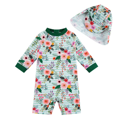 upandfast Baby Swimsuit with Buttons UV Protection Swimwear for Baby Girls 