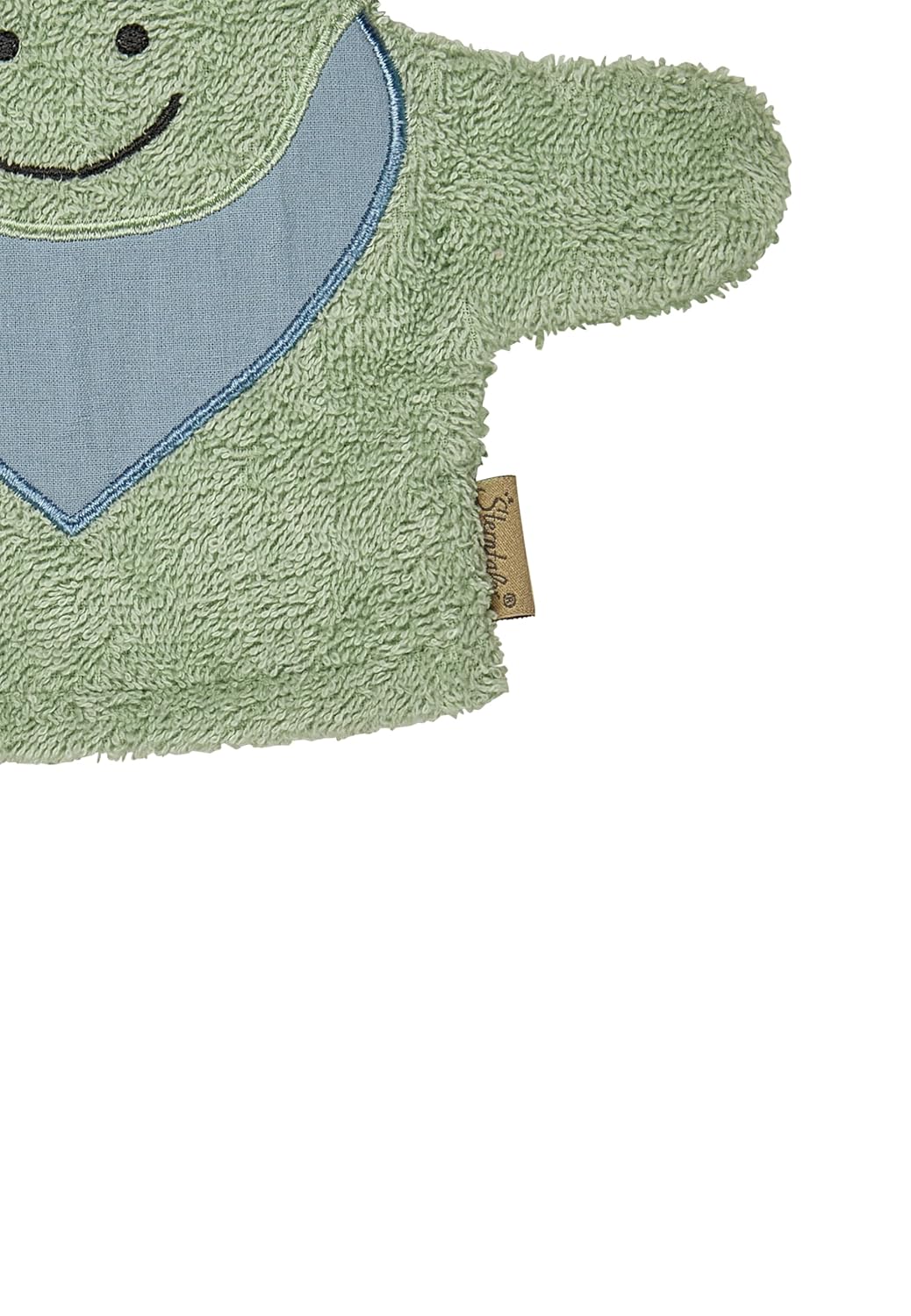 Sterntaler Waschhandschuhe Dino Rexi - Frottee Babywaschhandschuh aus saugfähiger, weicher Baumwolle - Waschlappen in Dinoform - Baby und Kinder Waschlappen, eisgrün