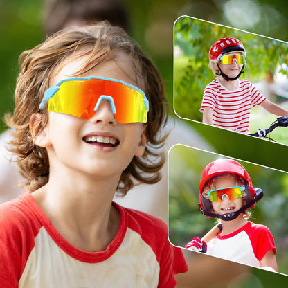Beipegin Sonnenbrille Kinder Polarisierte UV400 Schutz Jugendliche Fahrradbrille Sportbrille Schnelle Brille Sonnenstrahlen Radfahren Sonnenbrillen für Teens Jungen Mädchen