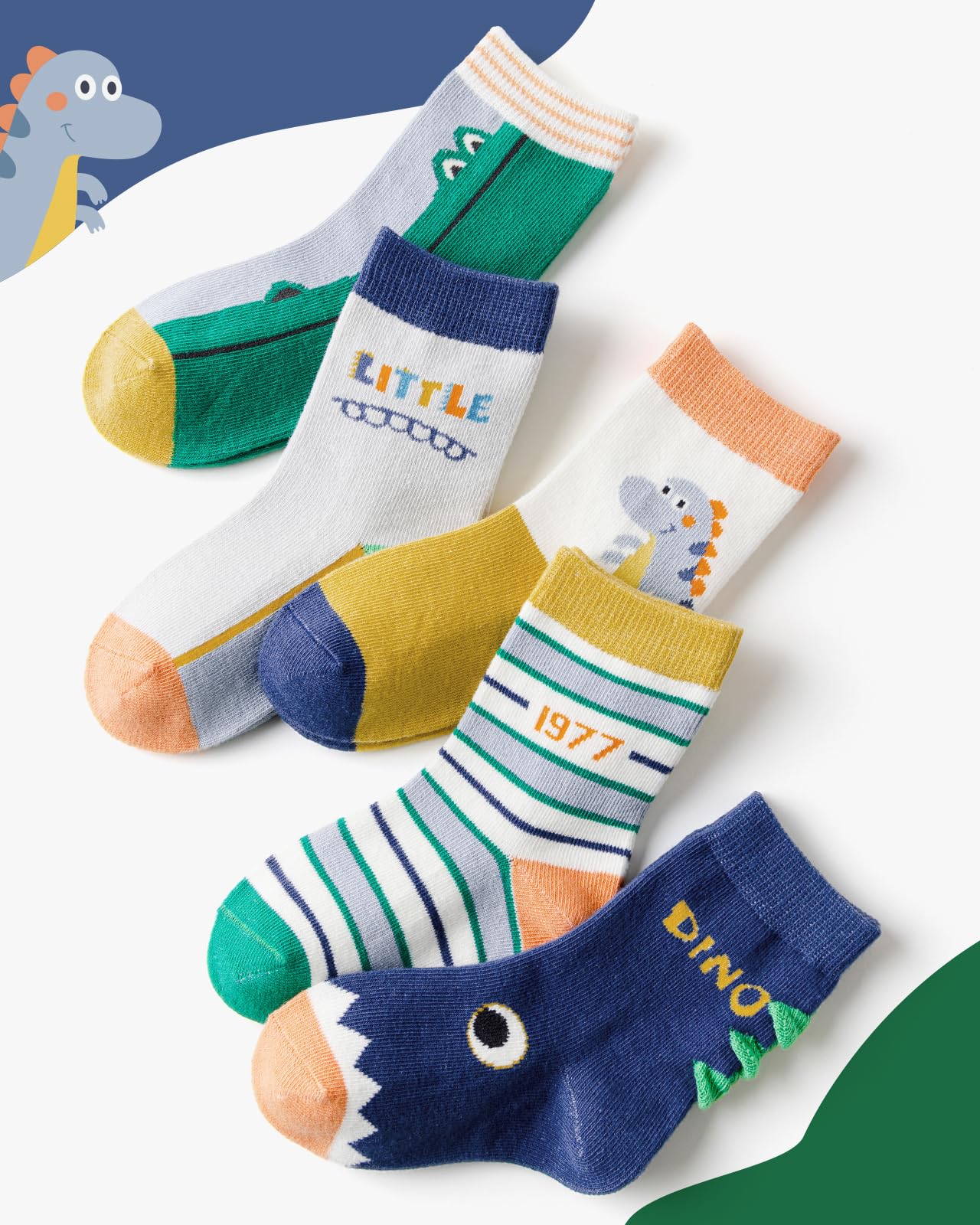 Kyopp 10 Paar Socken Kinder Mädchen und Jungen Funny Socken Lustig Animals Cotton Socken Crew Socks Winter/Sommer