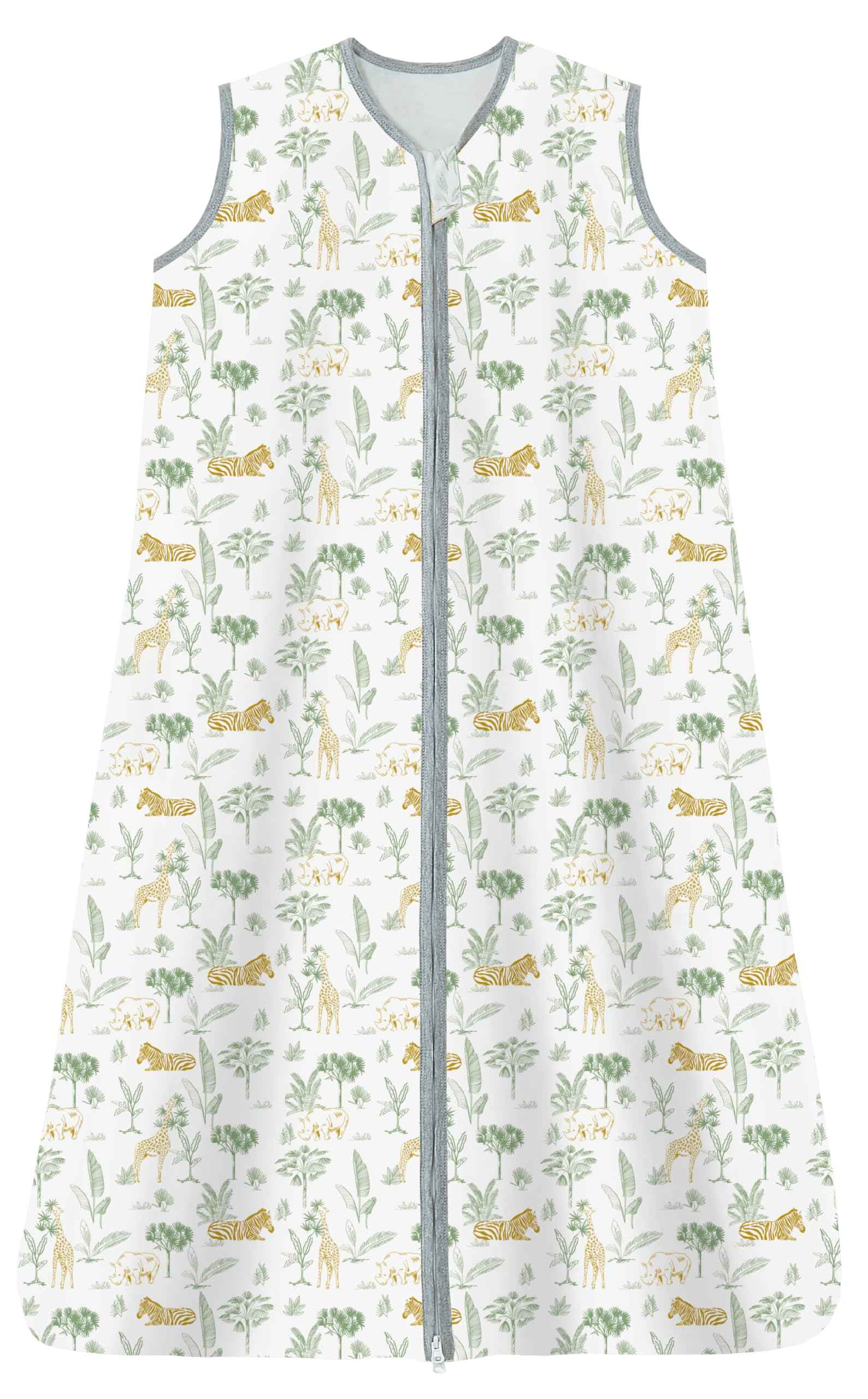 Chilsuessy Children's Sleeping Bag 1.5 Tog Pack of 2 Baby Sleeping Bag Made of 100% Cotton, Baby All-Year Sleeping Bag Pyjamas for Boys and Girls, 1.5 Tog/Elephant Lion + Green, 110 cm / Baby Height