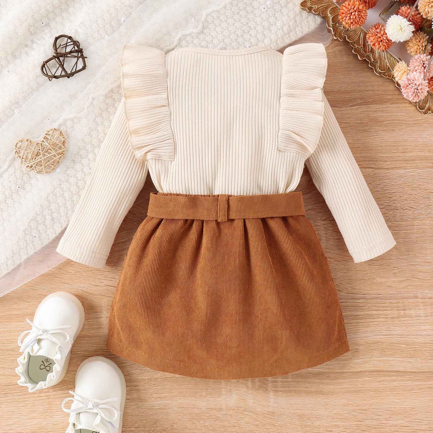 Geagodelia Baby Girl Clothing Outfit Baby Clothing Set Long Sleeve Top + Skirt Newborn Soft Baby Set Two Piece