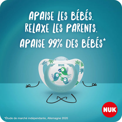 NUK Star Night & Day Baby Schnuller | 0-6 Monate | im Dunkeln leuchtend | BPA-freies Silikon | Koala blau | 2 Stück