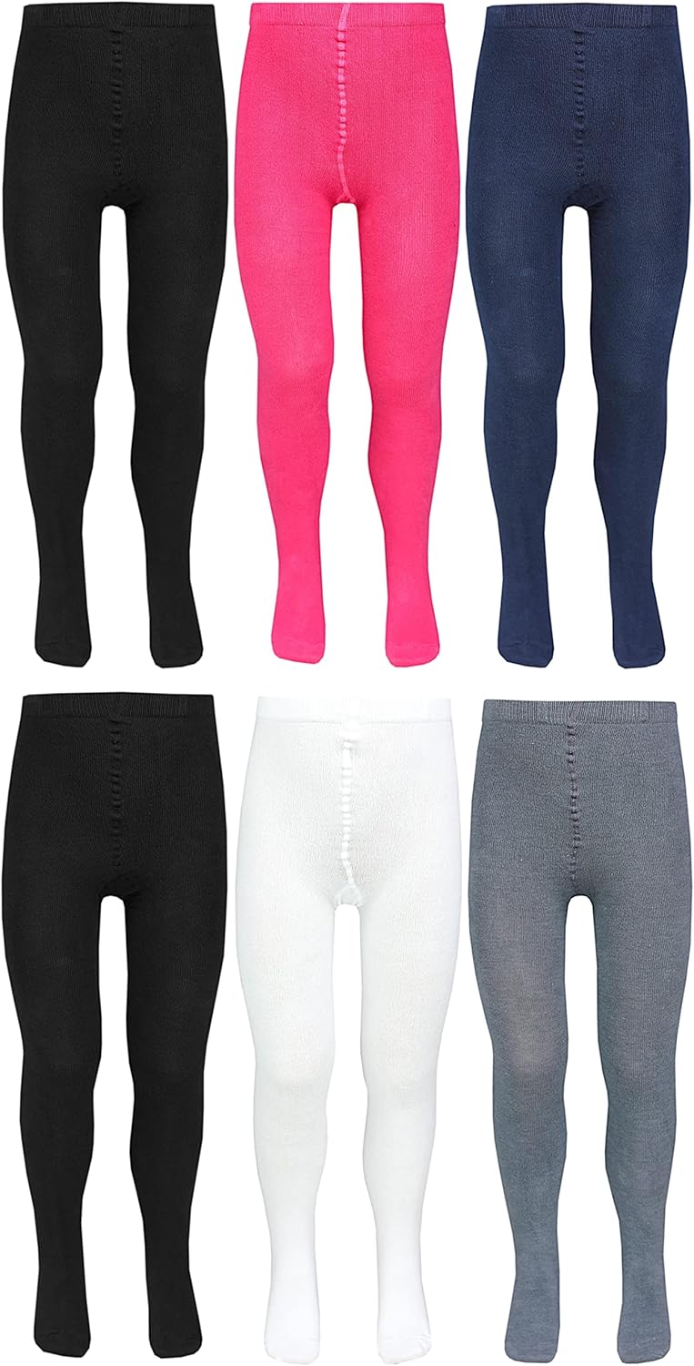TupTam, Girls' Knitted Tights, Colourful Pattern, Pack of 6
