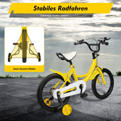 HUSPOO 16 Zoll Kinderfahrrad, Kinderfahrrad für Jungen und Mädchen Kinder, Anfänger Fahrrad Kinderfahrrad Radfahren mit Stabilisatoren und Korb, geeignet für Kinder im Alter von 5-8 Jahren - Meloni2