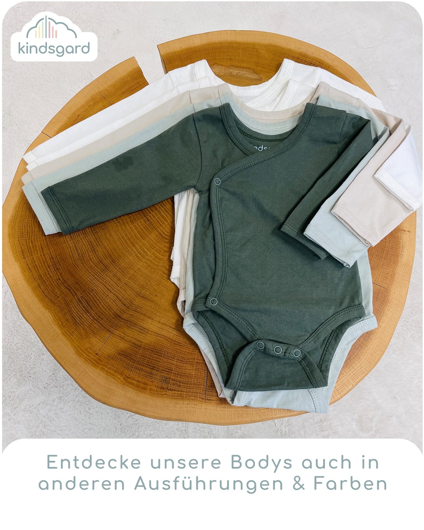 Kindsgard Baby Long-Sleeved Wrap Bodysuit Trunder - Soft and High-Quality 100% Organic Cotton