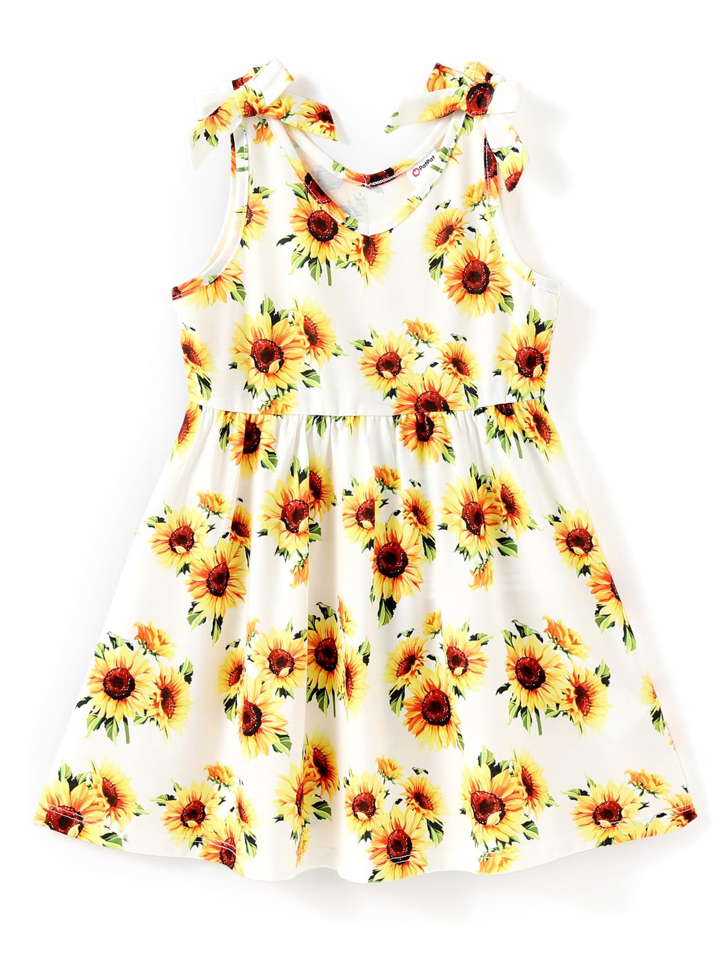 PATPAT Mädchenkleid ärmellos, Baby Mädchen Kleid mit Schleife an den Schulterträgern für Geburtstag, Party, Bankett, Hochzeit, Urlaub, Bunt