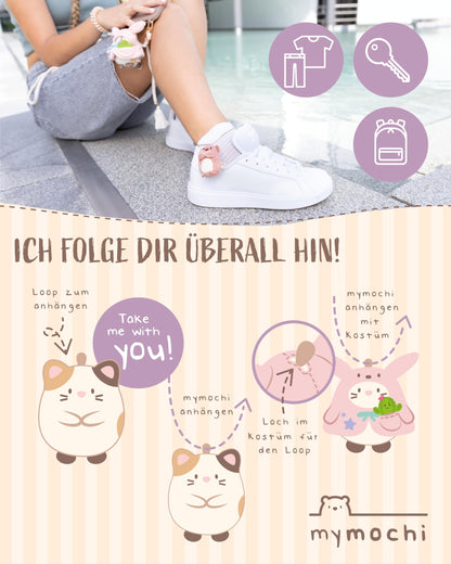 NICI MYMOCHI Kuscheltier Set - Kuscheltier Bär Nomo 8 cm mit Pommes und Bienenkostüm in Geschenkbox, Flauschiges Stofftier zum Kuscheln, Spielen und Liebhaben - 61142