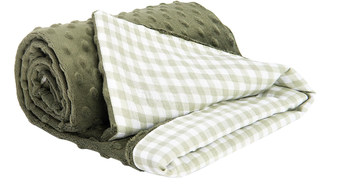 Medi Partners Babydecken Baby 100% Baumwolle Krabbeldecke Babydecke 75x100cm doppelseitig Kinderbett Minky Kuscheldecke Kinderwagen (REH mit grauem Minky)