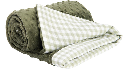 Medi Partners Baby Blankets Baby 100% Cotton Crawling Blanket Baby Blanket 75x100cm Double-Sided Crib Minky Blanket Stroller (DEER with Grey Minky) 