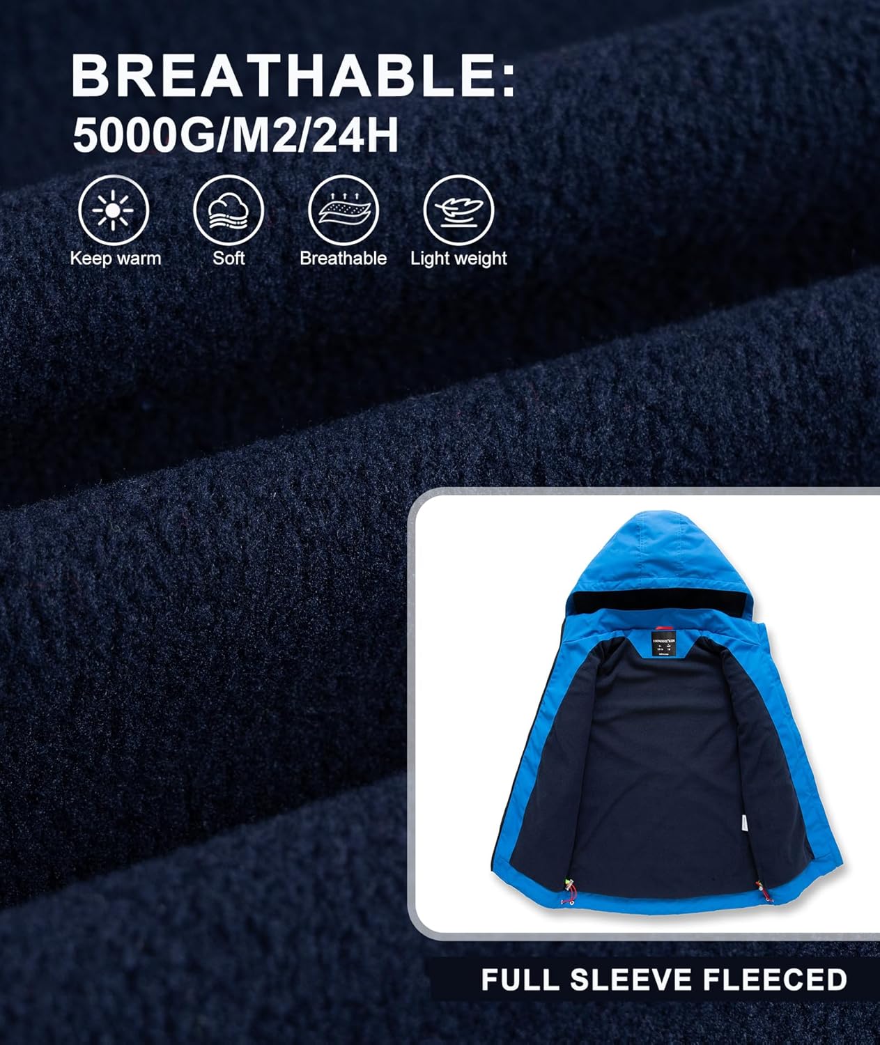 YoungSoul Children's Waterproof Rain Jacket with Removable Hood