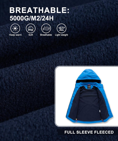 YoungSoul Children's Waterproof Rain Jacket with Removable Hood