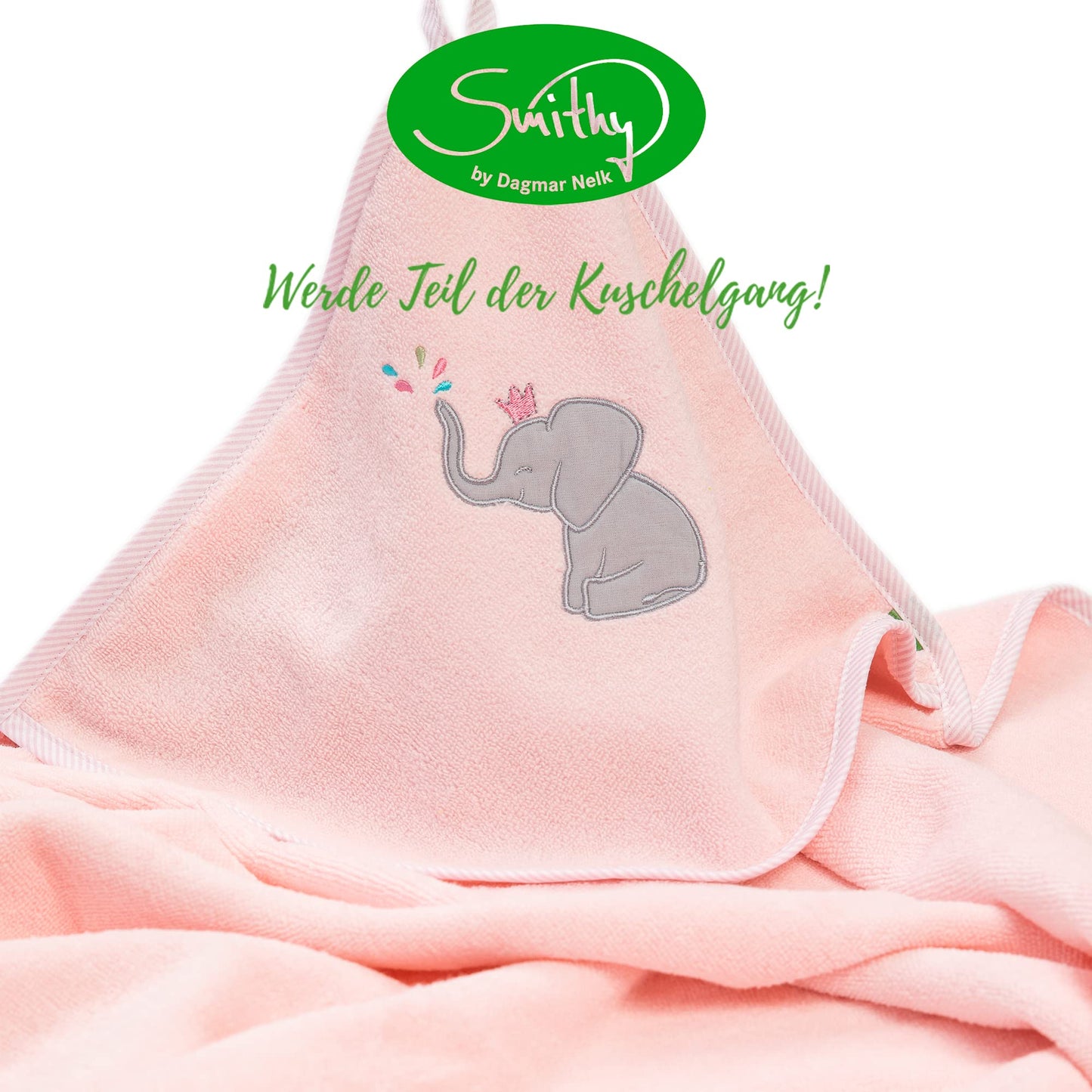 Smithy Baby Elephant Face Cloth, 100% Cotton Terry Towelling, Wash Mitt Children, Boys and Girls, Gift for Birth