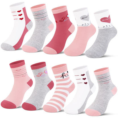 L&K-II 10er Kindersocken Mädchen Sneakersocken Baumwolle Mehrfarbig bunt Frühling Herbst 2823