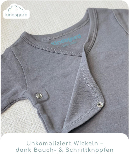 Kindsgard Baby Long-Sleeved Wrap Bodysuit Trunder - Soft and High-Quality 100% Organic Cotton